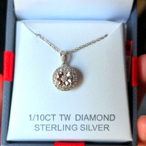 Diamond and Sterling Silver Necklace